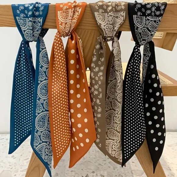 POLKA DOT & PAISLEY SCARVES in 4 Colors - Picture 1 of 8